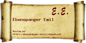 Ebenspanger Emil névjegykártya